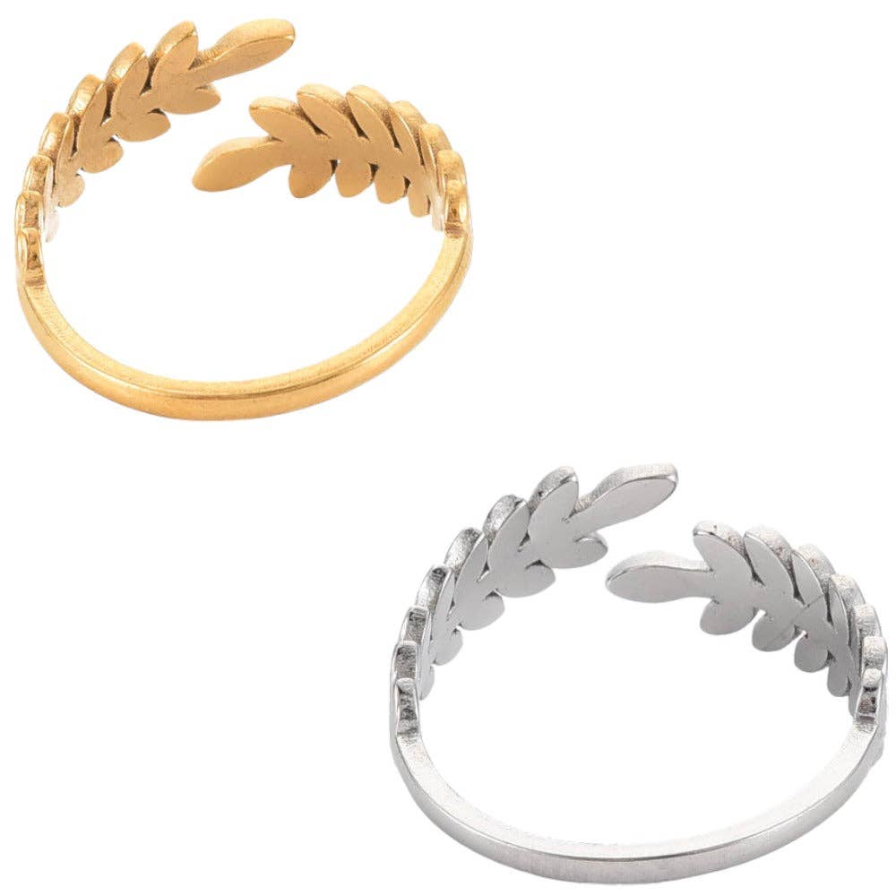 Annie Austen | Jewelry • Accessories - Wholesale Band/Stacked Ring - Laurel Wreath Ring | Adjustable2