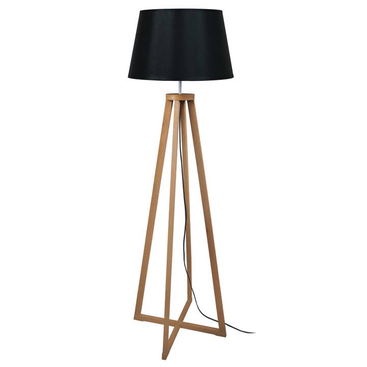 SKARA - Dark and Black Wood Column Lamp for wholesale by Tosel Shop