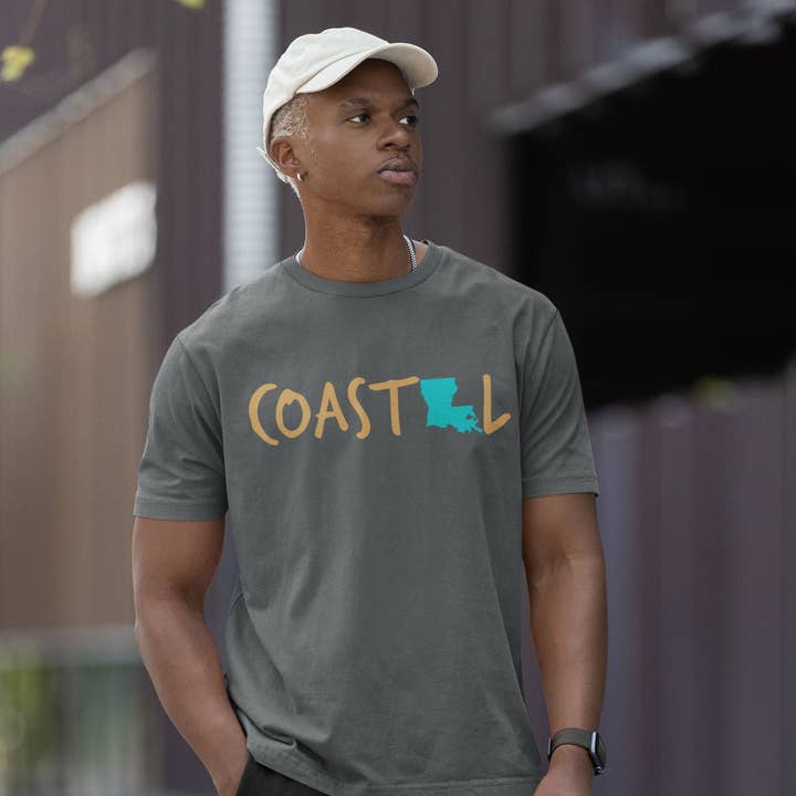 Coastal Louisiana Sunset Gold Unisex Jersey Tee for wholesale by Coastal & Midwest State of Mind