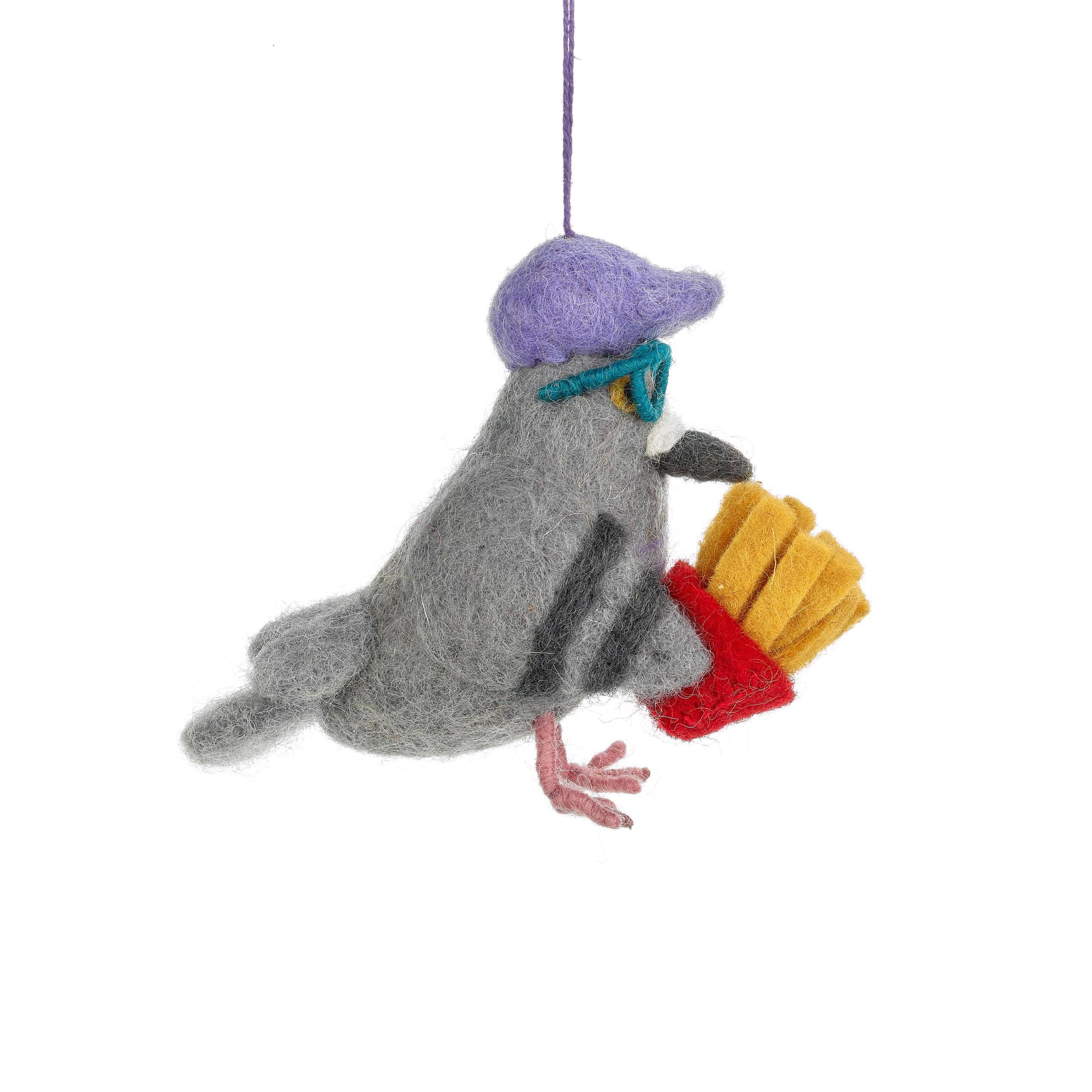 Felt So Good - Wholesale Ornament - Handmade Felt McPigeon Hanging Decoration3