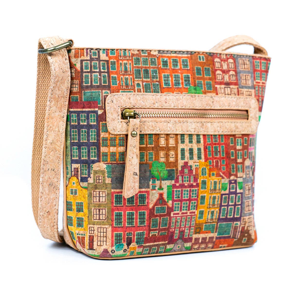 Meninas Bonitas Cork - Wholesale Crossbody Bag - Women's - Cork Pattern Printed Women's Crossbody Bag BAG-22948