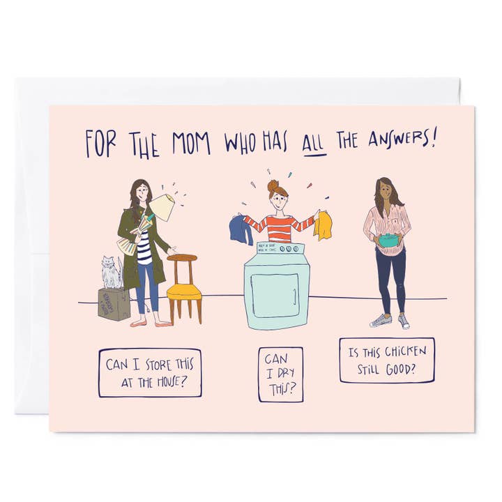 Just Ask Mom | Carte de vœux pour la fête des mères pour la vente par Tuxberry & Whit
