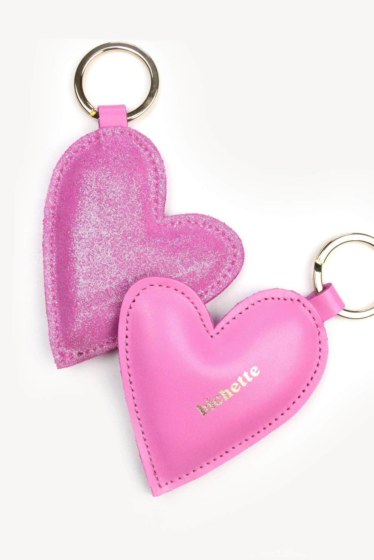 BARNABÉ AIME LE CAFÉ – Porta-chaves - Mulher por atacado – Chaveiro grande de coração 100% couro5
