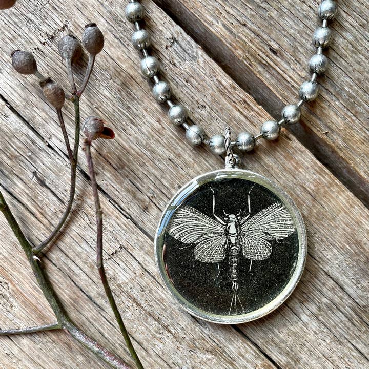 joeyfivecents – Colar pingente/pendente por atacado – Colar de prata grosso médio - botânico, pássaro, floresta6