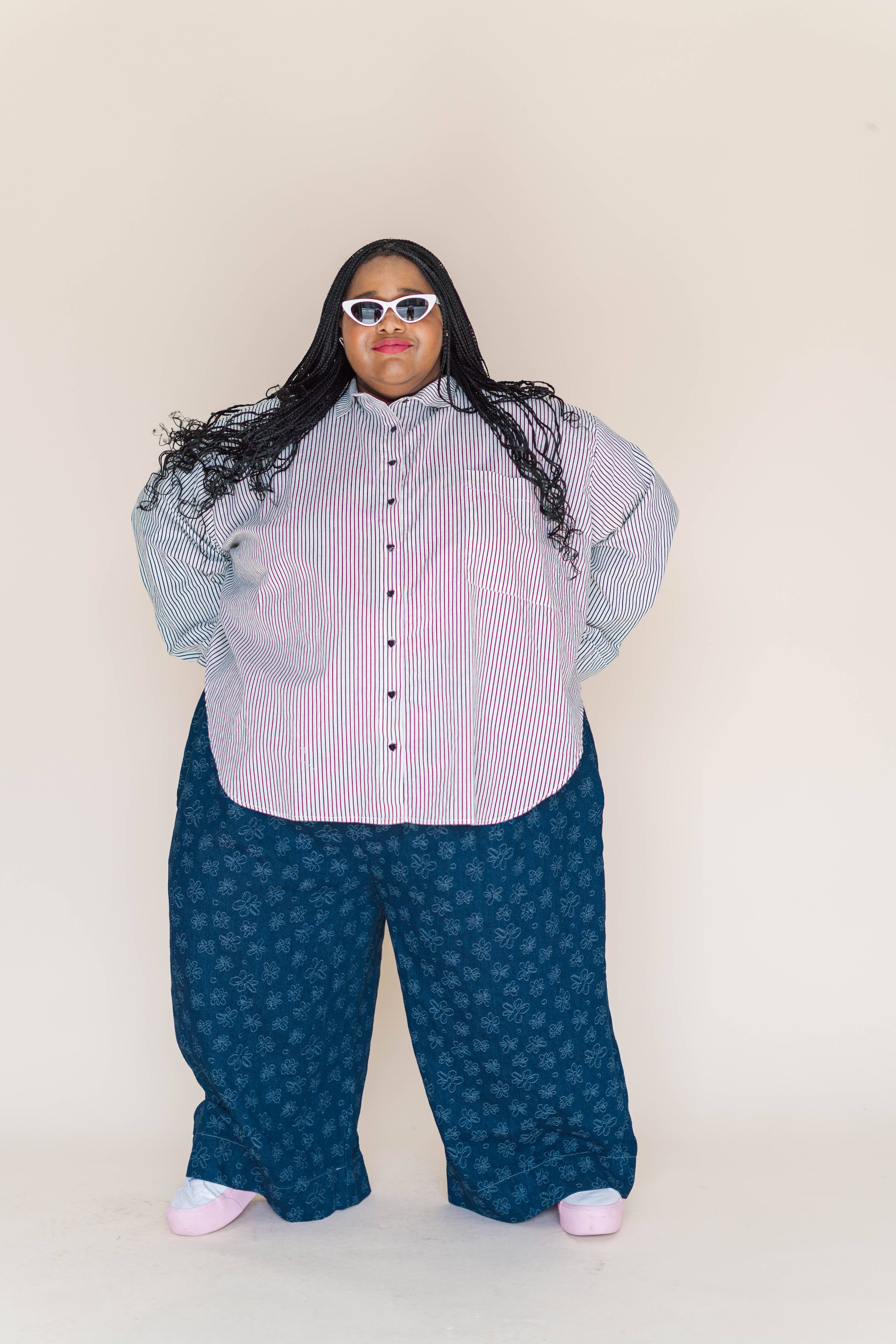 Nettle Studios - Wholesale Button Down Shirt - Unisex - Size Inclusive Plus Size Long Sleeve Button Up Striped Linen6