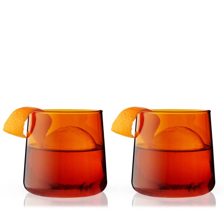 Aurora Cocktail Tumblers Amber Set of 2 for wholesale by Viski