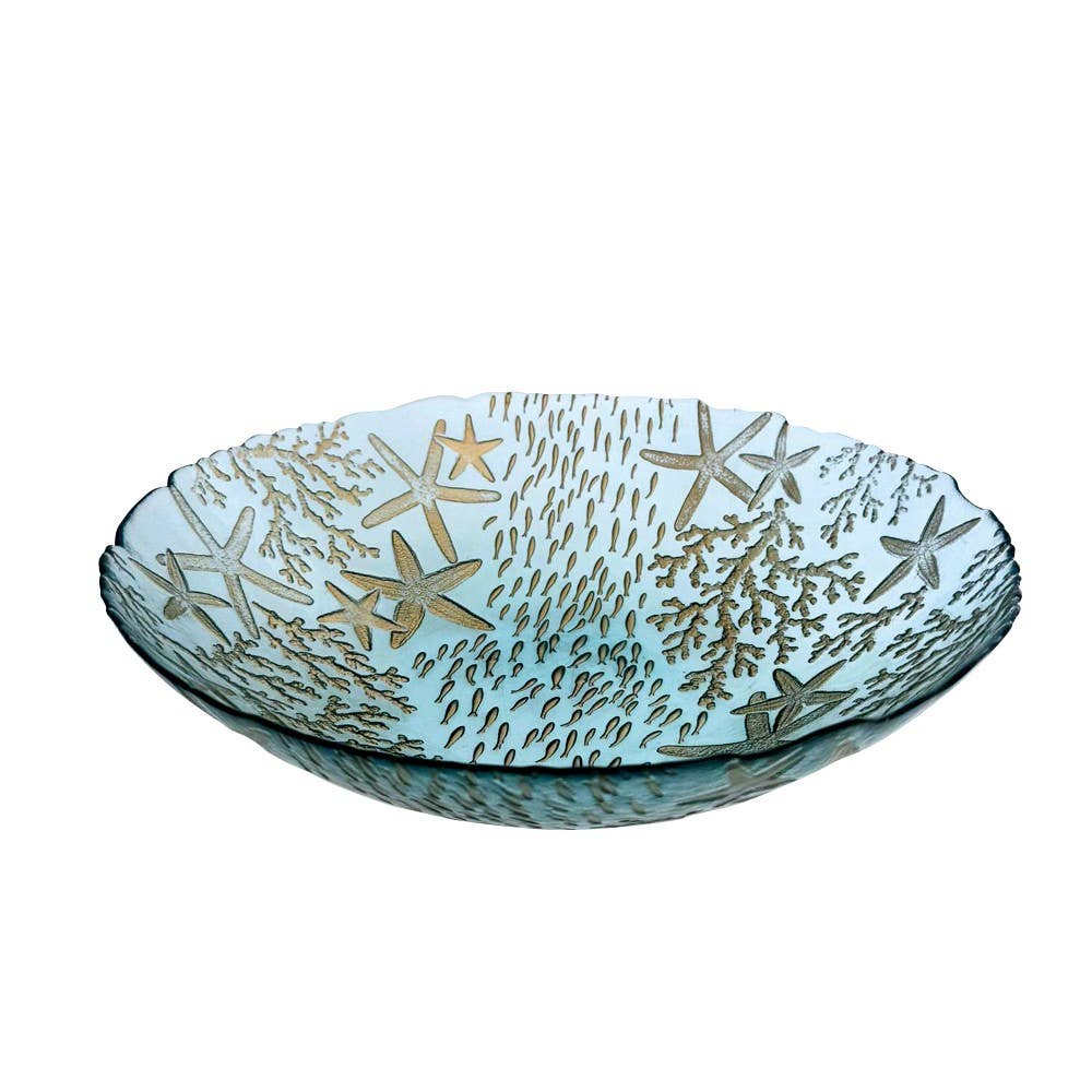 AULICA - Wholesale Serve Bowl - Sea blue glass salad bowl 33x33x9cm4
