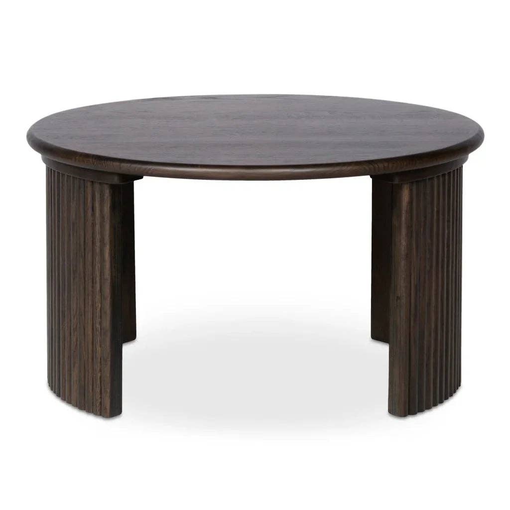 LOOMLAN - Wholesale Coffee Table - Penny Solid Oak Top Round Coffee Table4