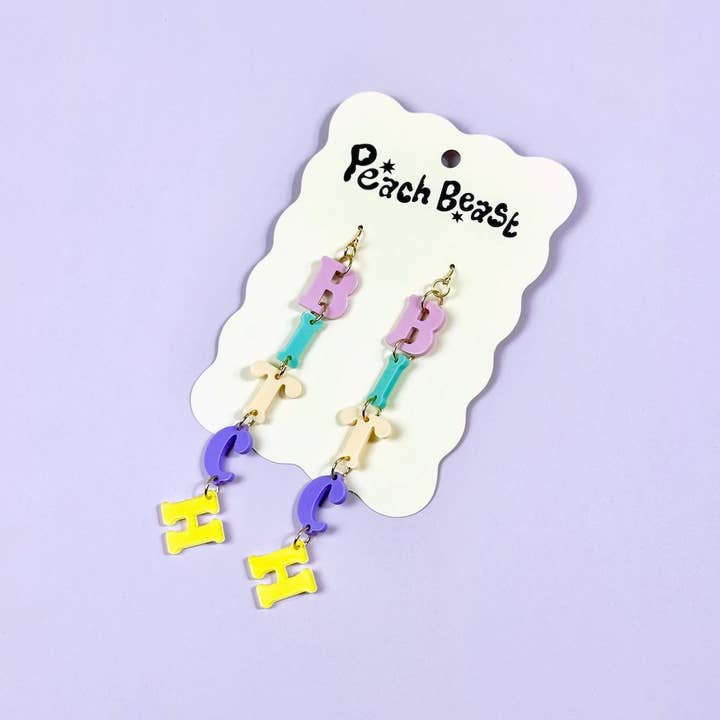 Favorite Word Statement Earrings for wholesale by Peach Beast