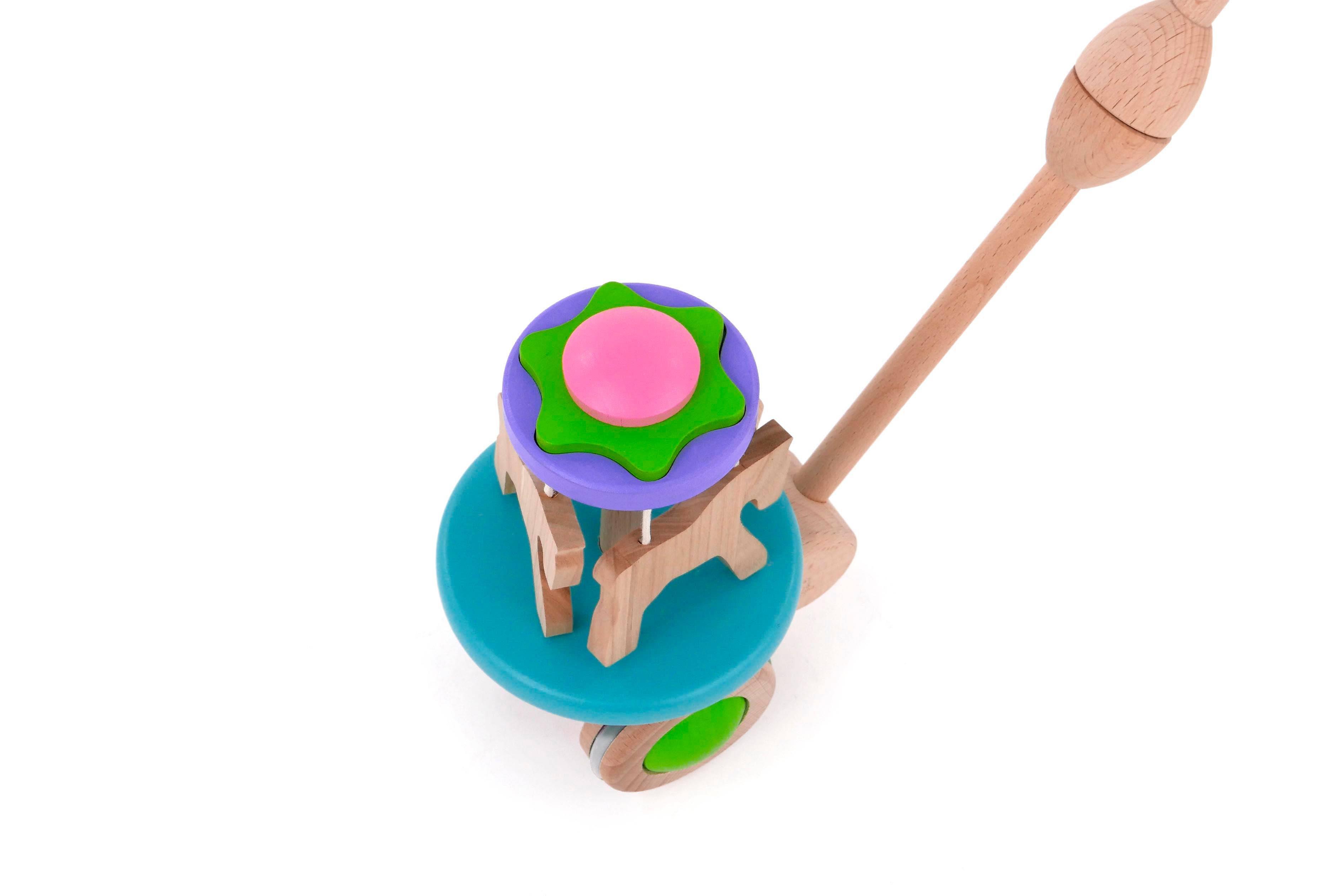 Little Poland Gallery - Vente Jouet en bois – enfant - Jouet à pousser carrousel BAJO2