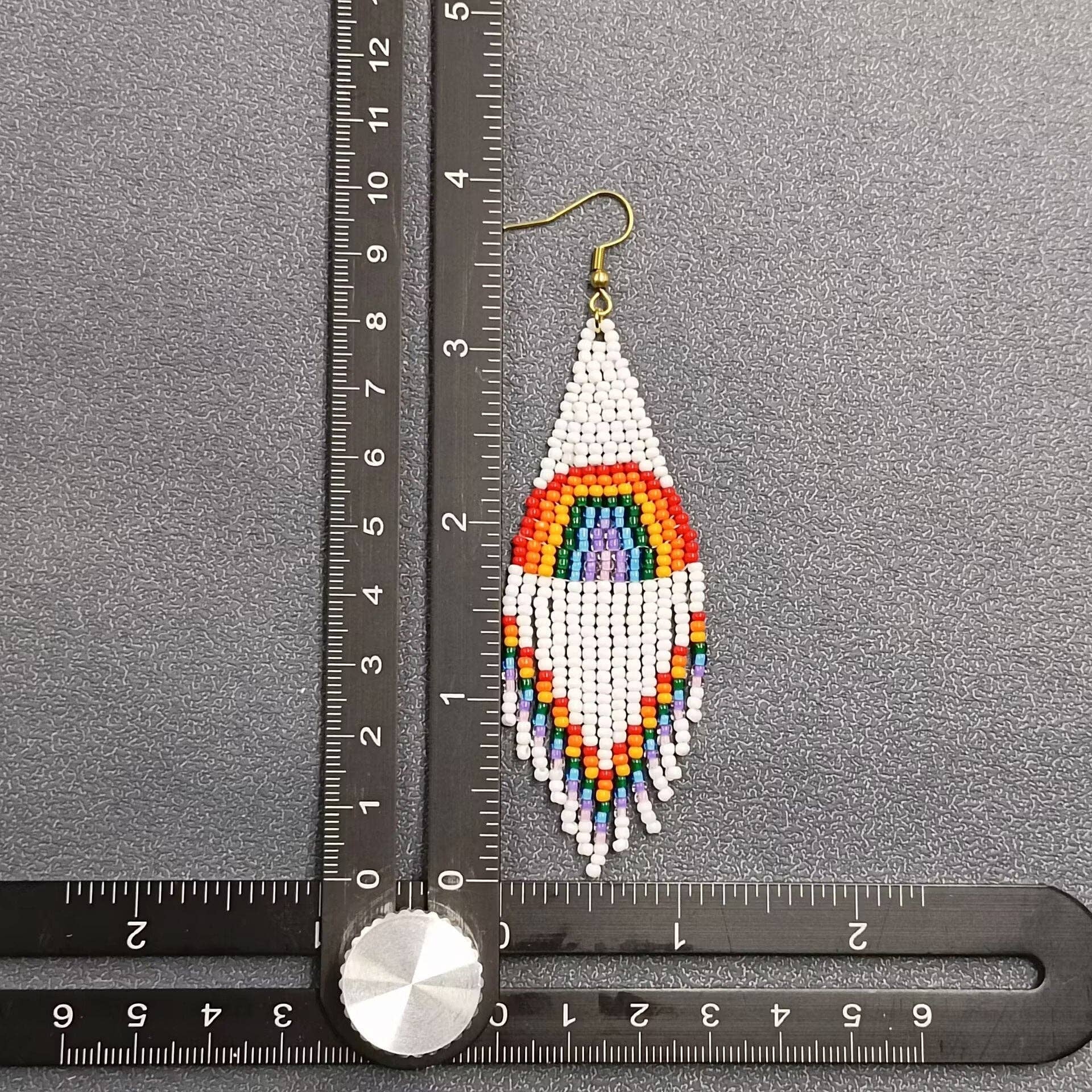 Mio Queena - Wholesale Tassel Earrings - Rainbow Seed Beads Fringe Earrings - SB2