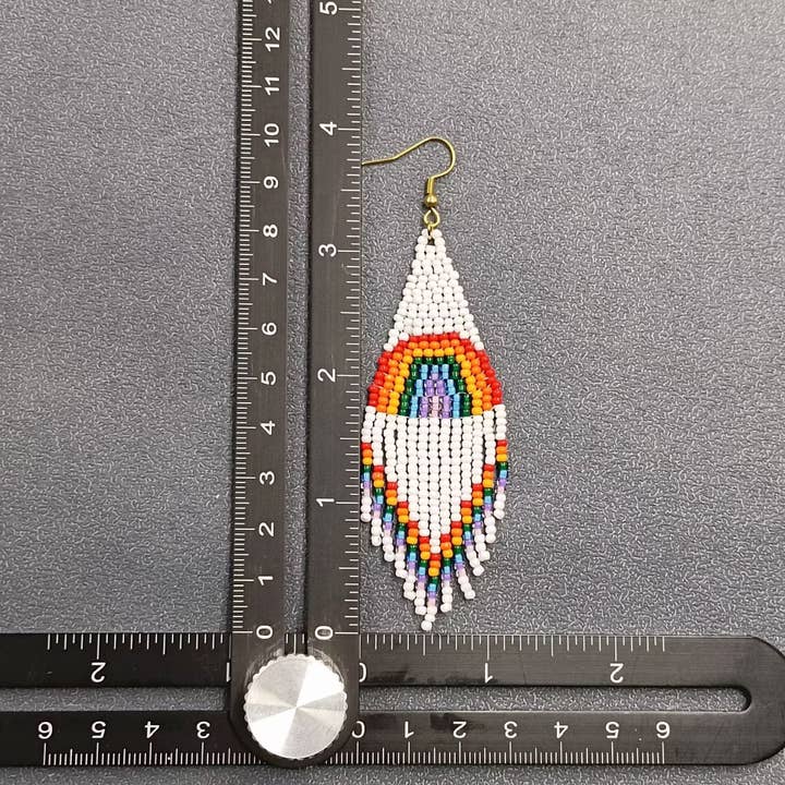 Mio Queena - Wholesale Tassel Earrings - Rainbow Seed Beads Fringe Earrings - SB2