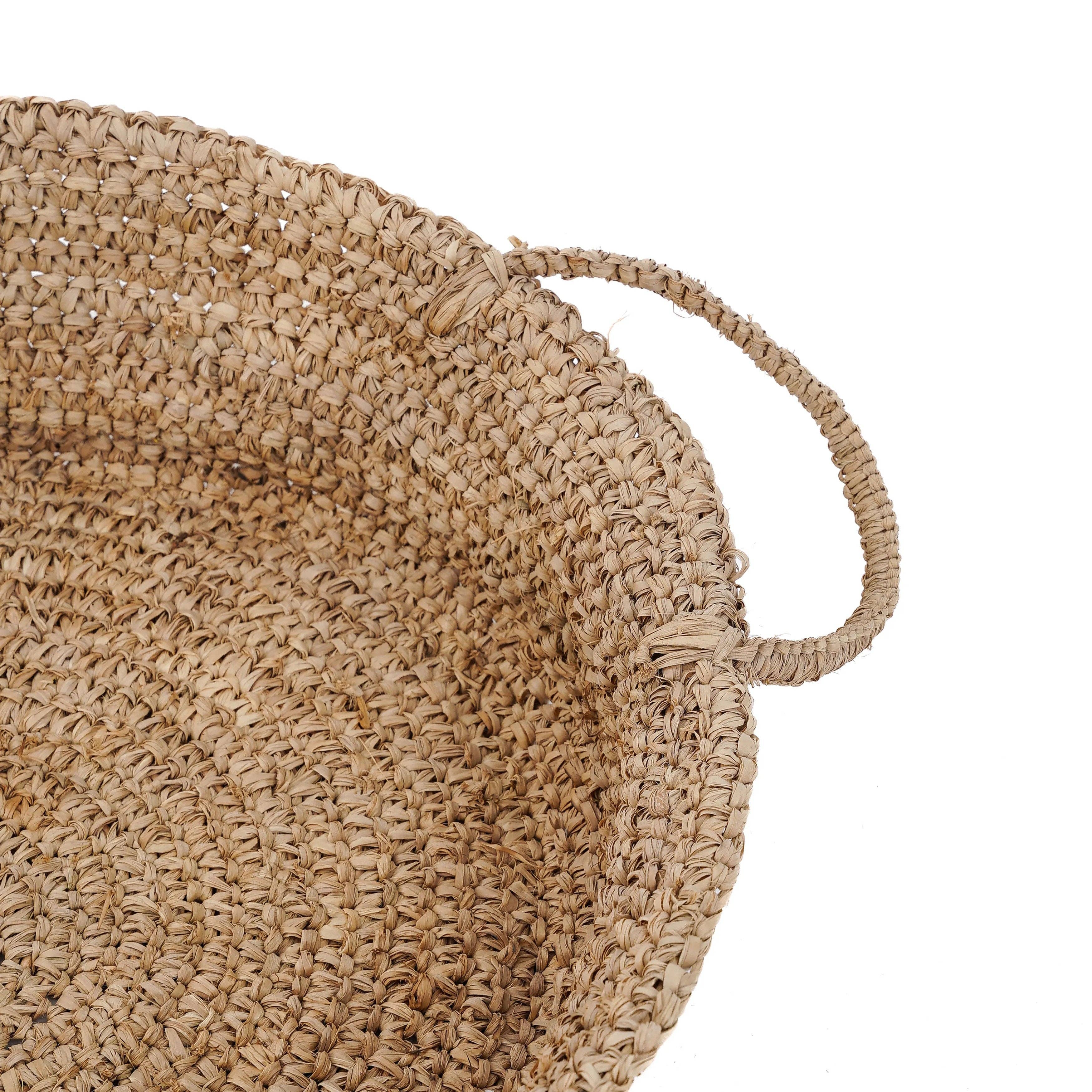 Bazar Bizar Living - Wholesale Basket - The Raffia Basket Trays - Natural - L5