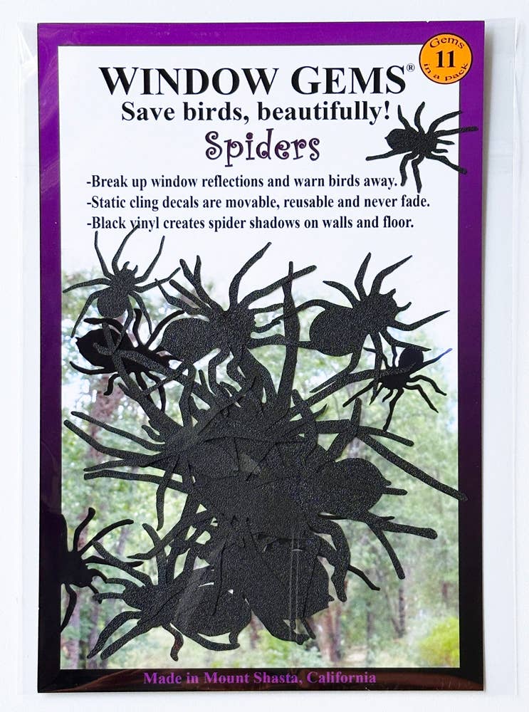 Window Gems - Wholesale Decal - Party Decorations - Spider Window Clings - Halloween Decor - Black Vinyl Decals6