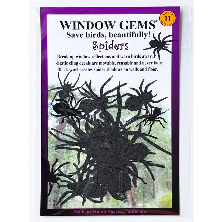 Window Gems - Wholesale Decal - Party Decorations - Spider Window Clings - Halloween Decor - Black Vinyl Decals6