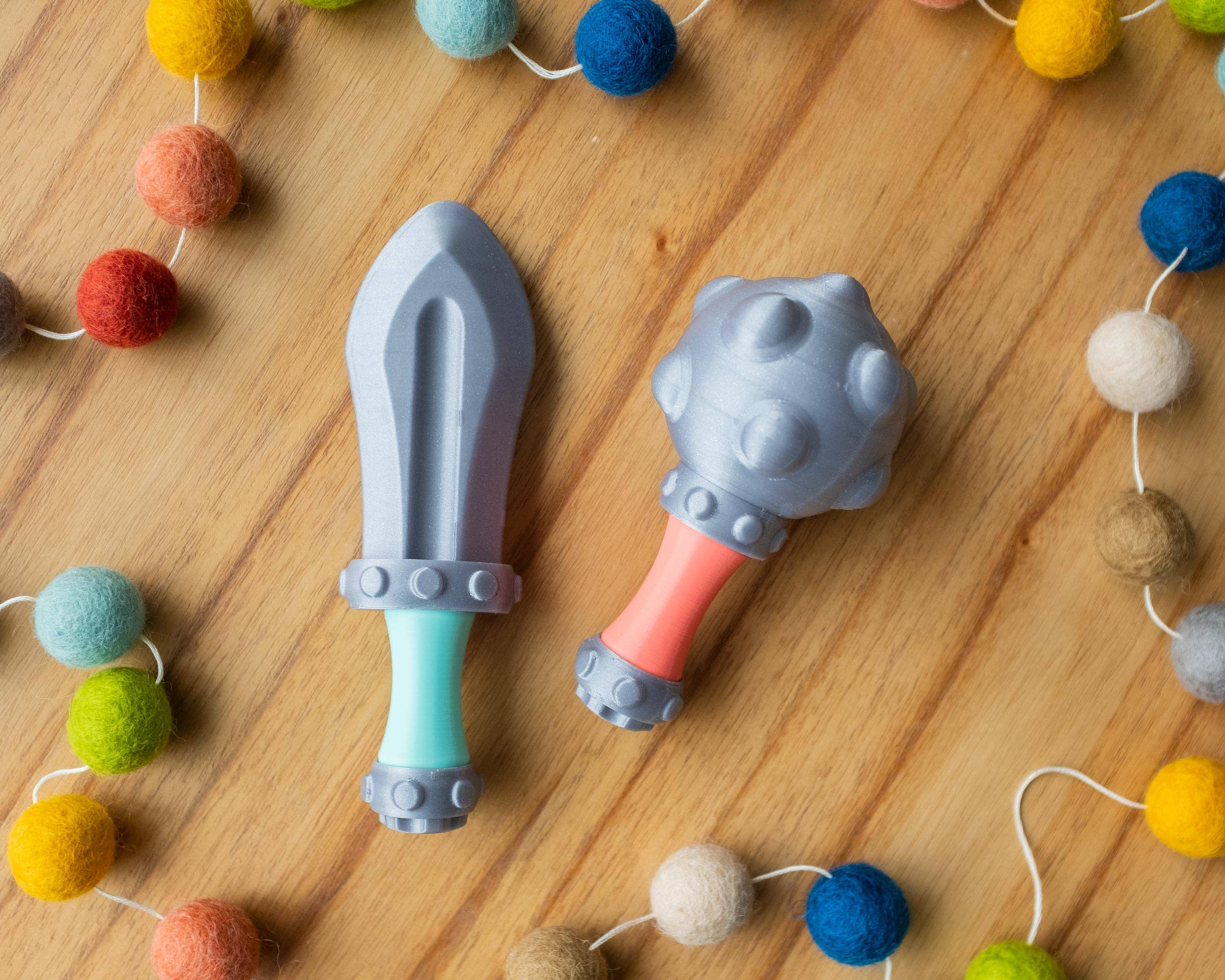 Printed Foundry - Wholesale Handheld Rattle - Baby - Baby's First Mace - Fun Rattle Sensory Toy for Babies2