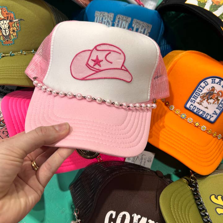 Vibes Hat Company – boné - Mulher por atacado – Patch de chapéu de cowboy rosa | Boné Western | Chapéu Rodeo | Cowgirl1