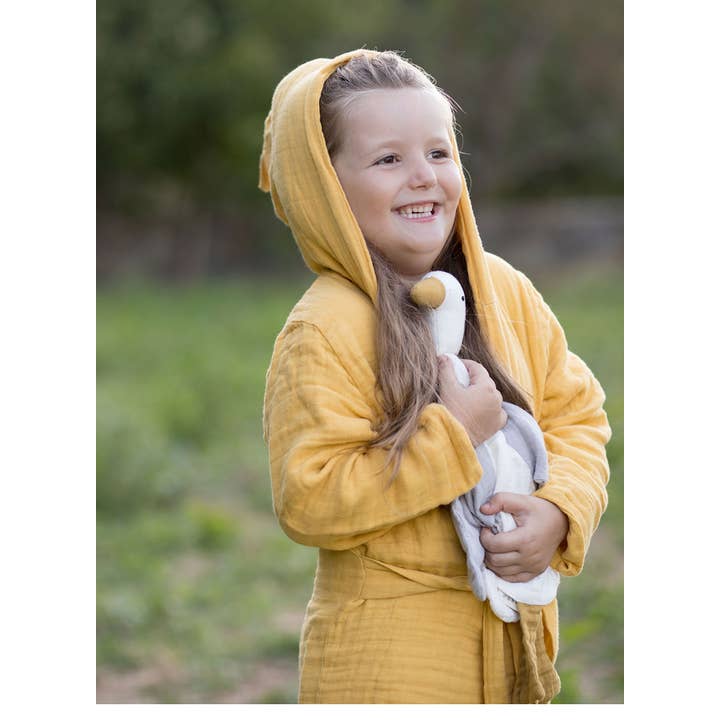 Organic Muslin Bathrobe, Mustard, 5-6 Years for wholesale by OrganicEra