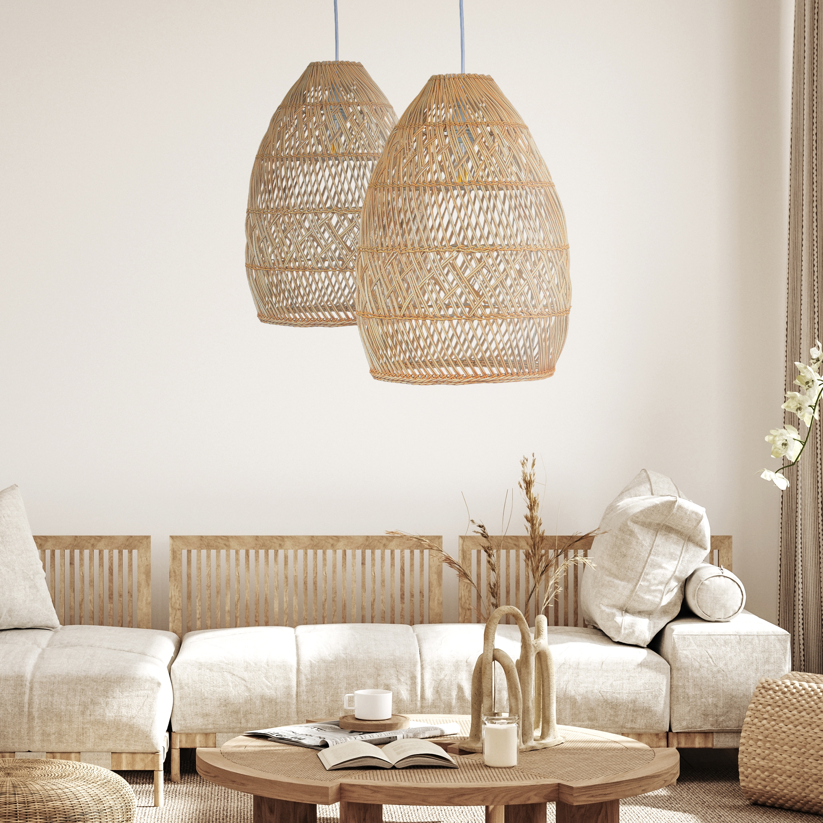 heartnests – wholesale Chandelier/hanging light – Brighton Rattan Pendant Light Wicker Light D35cm Hot Trend4