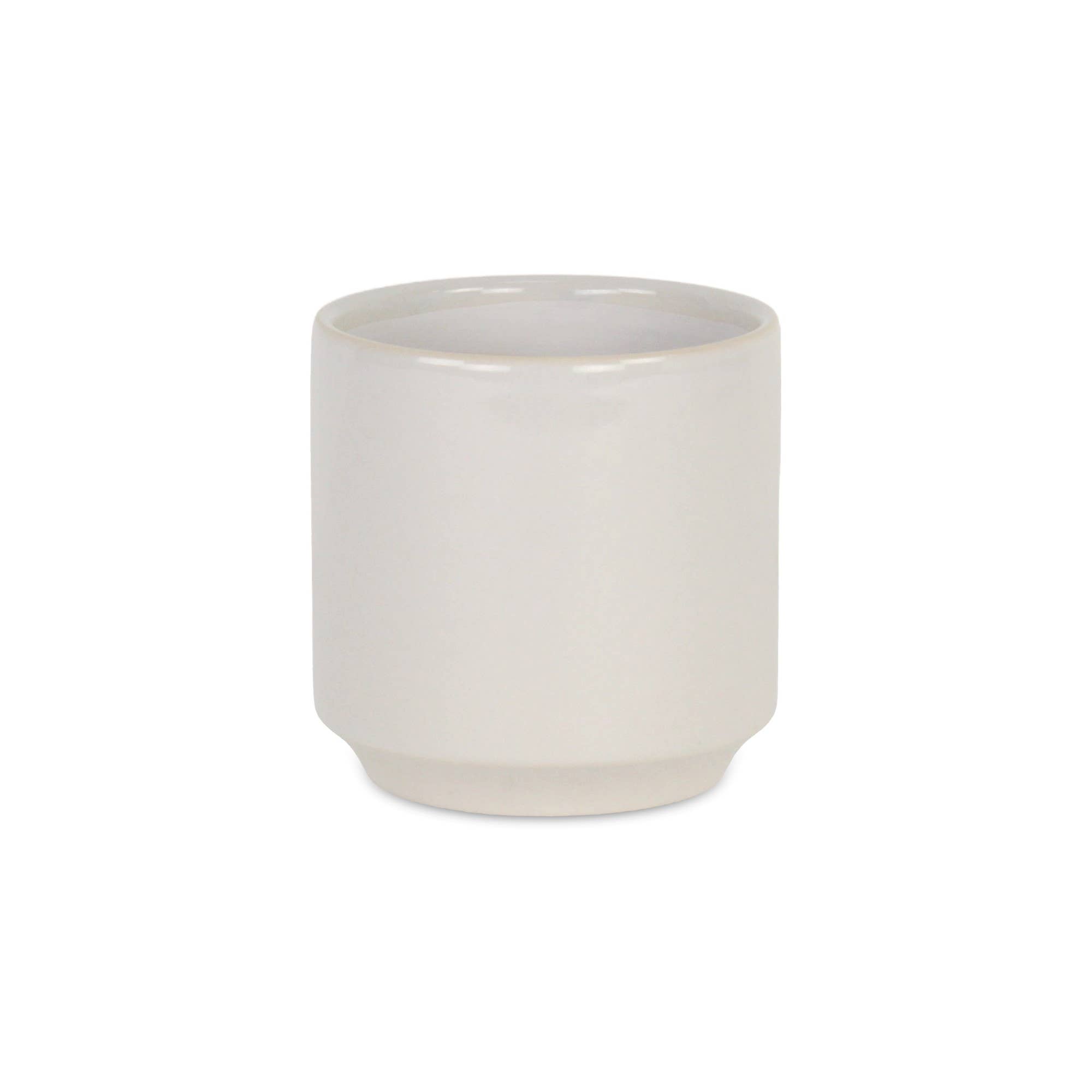 Cheungs Home Decor - Vendita all'ingrosso Vasi per piante - Elegora vaso in ceramica monocolore con lato dritto - bianco sporco0