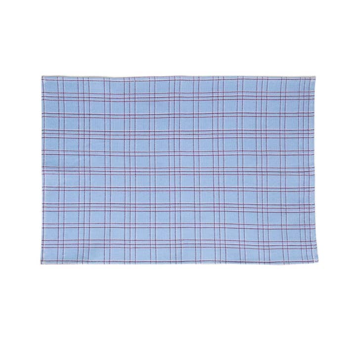 Archive NY - Wholesale Placemat - Set of 4 - Chiapas Plaid Light Blue Placemat