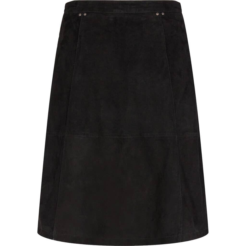 Onstage collection – Saia - Mulher por atacado – Saia midi de couro de cabra com botões5