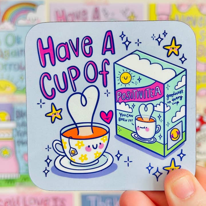 A Cup of Positivitea - Drinks Coaster for wholesale by Kellylou