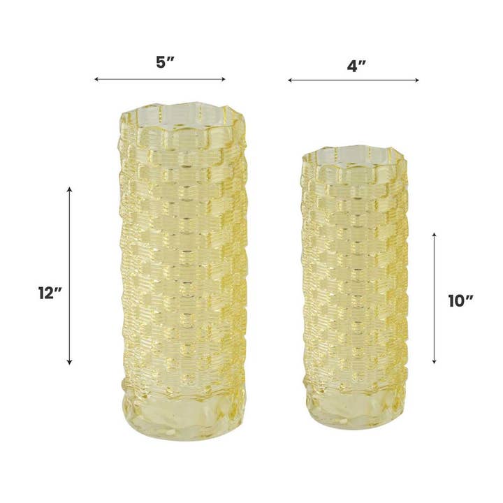 Aria Home - Vente Vases - Collection Fleurine en verre coloré, ensemble de 2 grands vases de table17