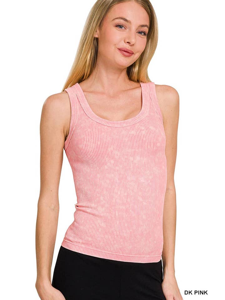 Vanilla Monkey - Vendita all'ingrosso Top in maglia - Donna - Canotta senza cuciture a costine lavata con scollo a 2 vie11