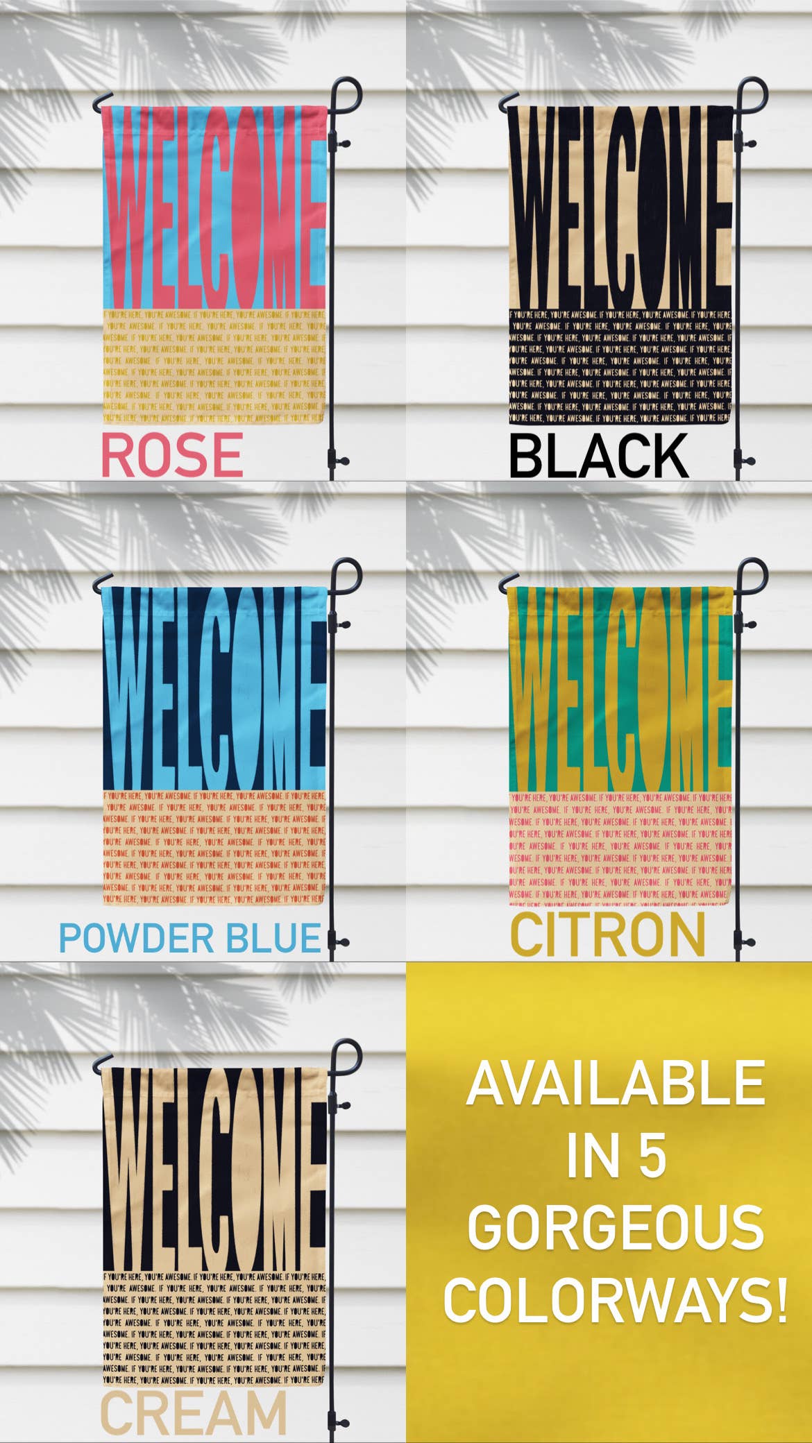 Declaration HOME - Wholesale Flag - Welcome! Black Garden and House Flag - Double Sided7