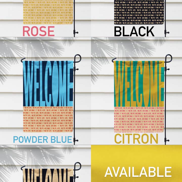 Declaration HOME - Wholesale Flag - Welcome! Cream Garden and House Flag - Double Sided7