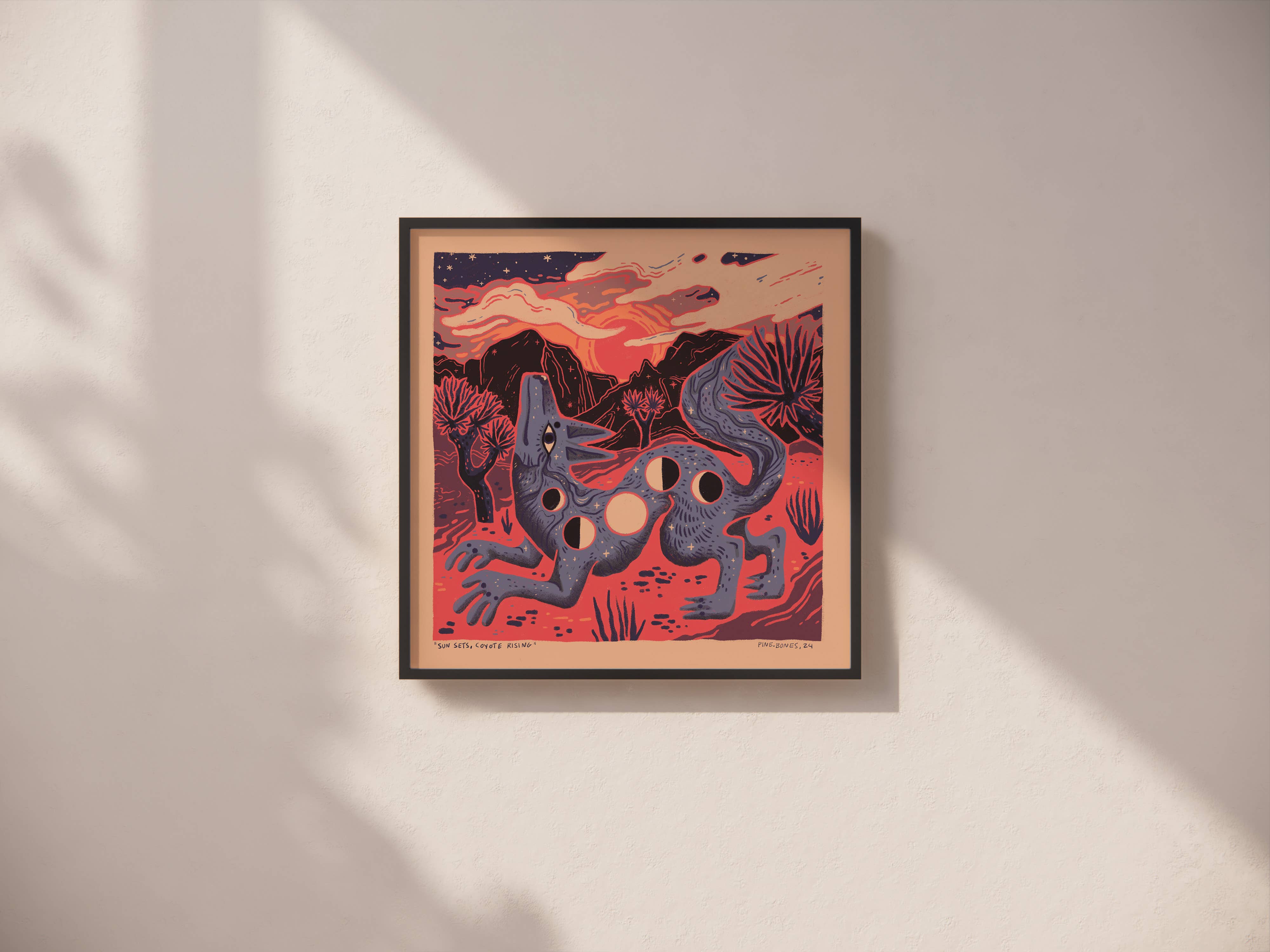Pine Bones - Wholesale Art Print - Coyote Rising - 8x8 Nature Wilderness Art Print 1