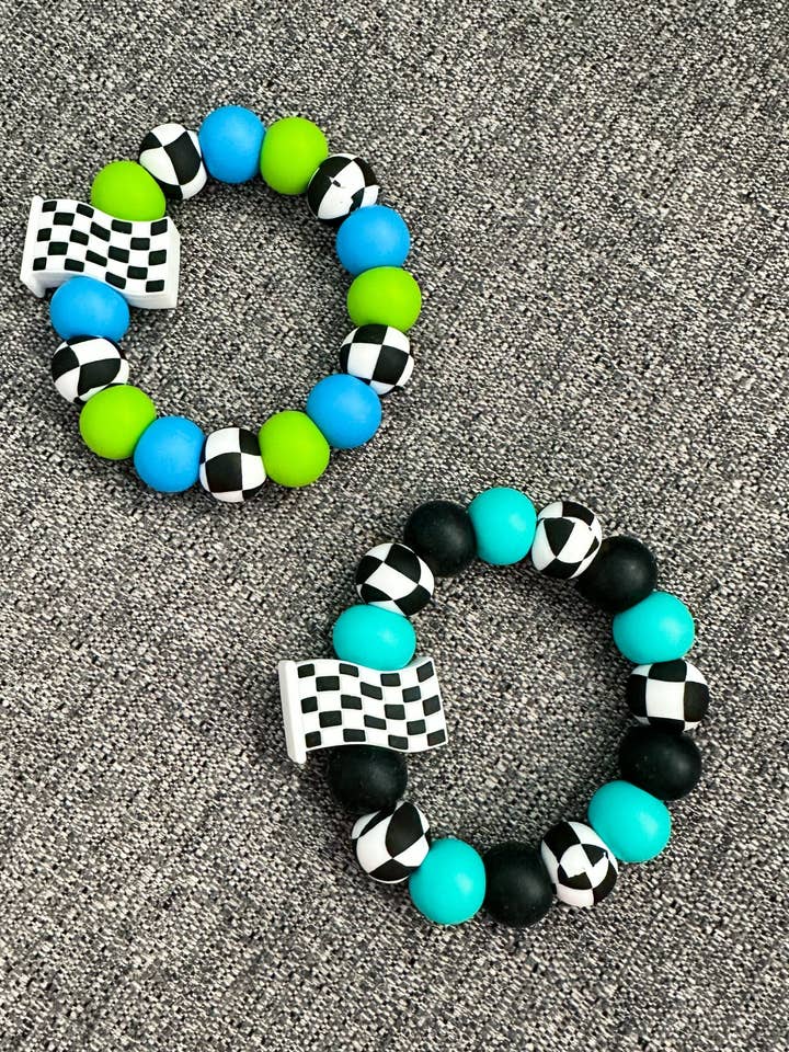 Anillo de dentición con bandera a cuadros WS para venta al por mayor de Ridge & Co Teething Shop LLC