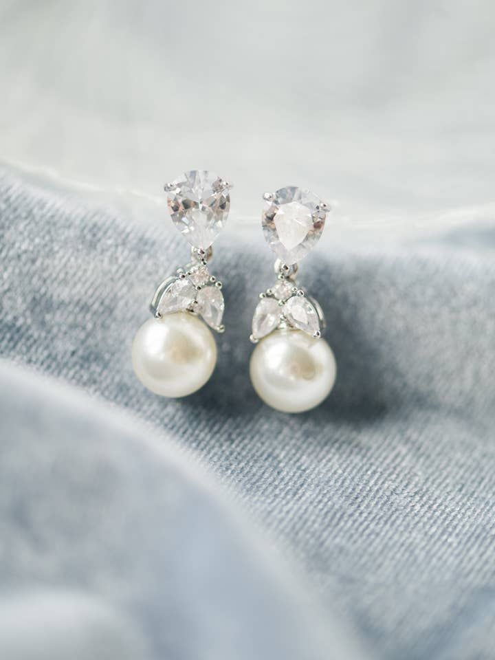 Inez Earrings / Wedding Earrings for Bridesmaid and Bride for wholesale by Amy Grace Monograms