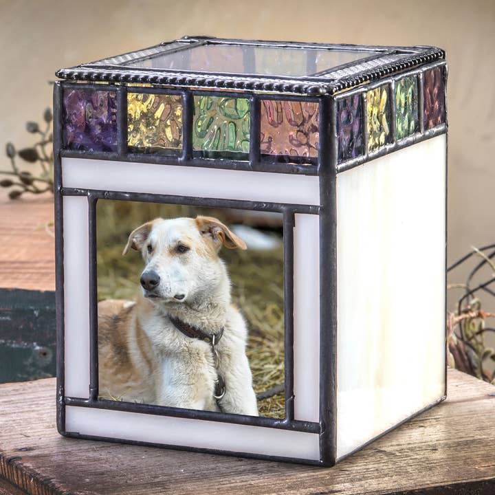 J Devlin Glass Art & Bert Anderson Collection - Wholesale Pet Urn/Keepsake Box - Stained Glass Pet Urn Keepsake Dog or Cat J Devlin