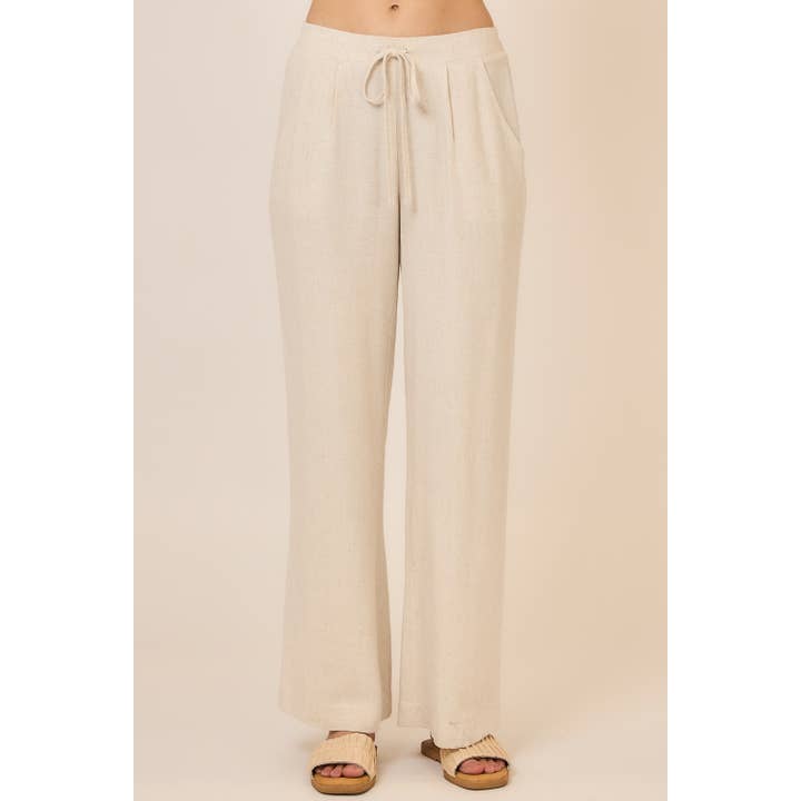 Calças de Linho e Viscose com Cordão e Bolsos por atacado de Cozy Casual, Inc.