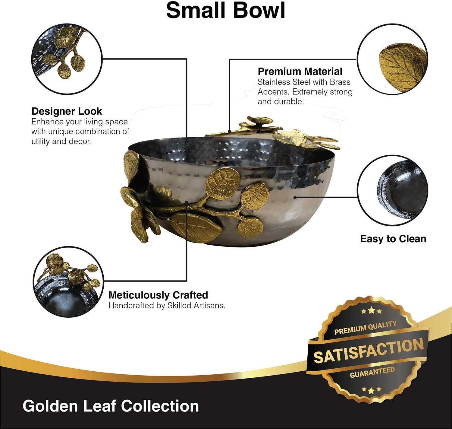 Gold Small Serving Bowl Textured Base for wholesale on Faire2