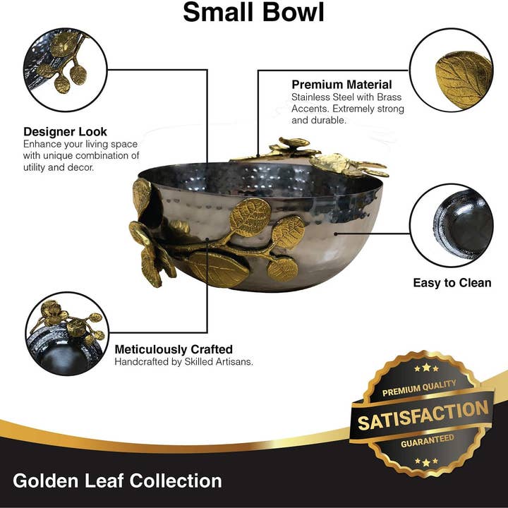 Gold Small Serving Bowl Textured Base for wholesale on Faire2