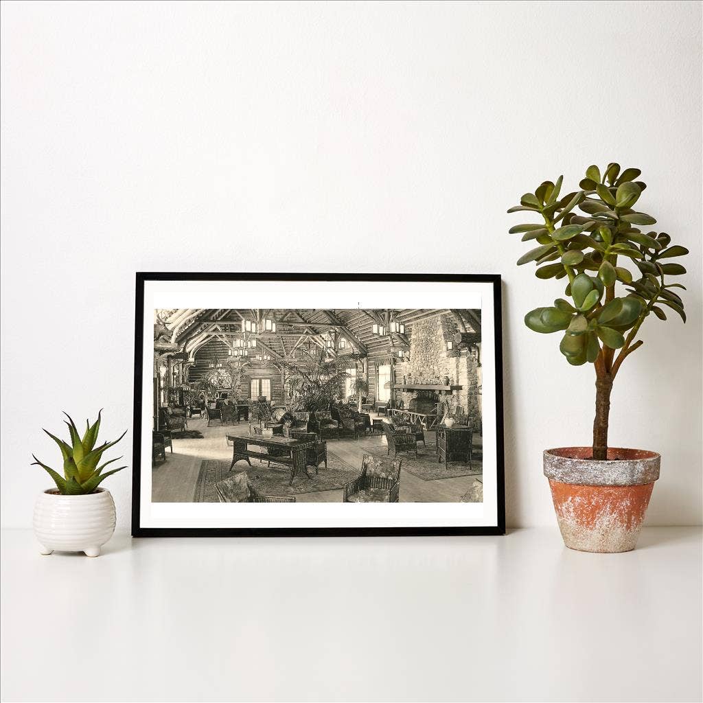 Found Image Press - Wholesale Art Print - Art Print RT-10 Interior of Log Lodge1