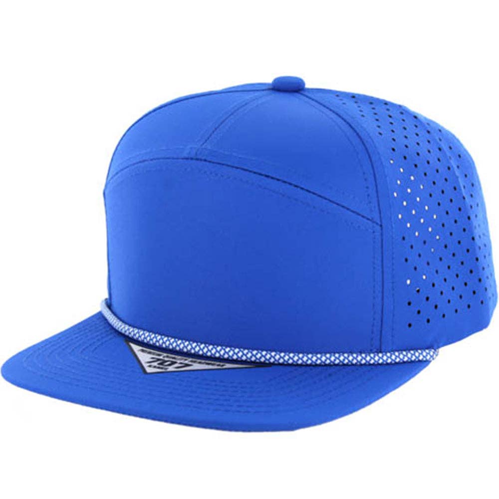 Zion Brand - Wholesale Flat Brim Cap - Unisex - BLANK 7 PANEL HYDRO WITH ROPE SNAPBACK CAP8