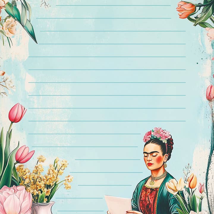 Fripperies - Vendita all'ingrosso Set di cartoleria/cancelleria - Frida Kahlo: Primavera | Cartoleria Fripperies