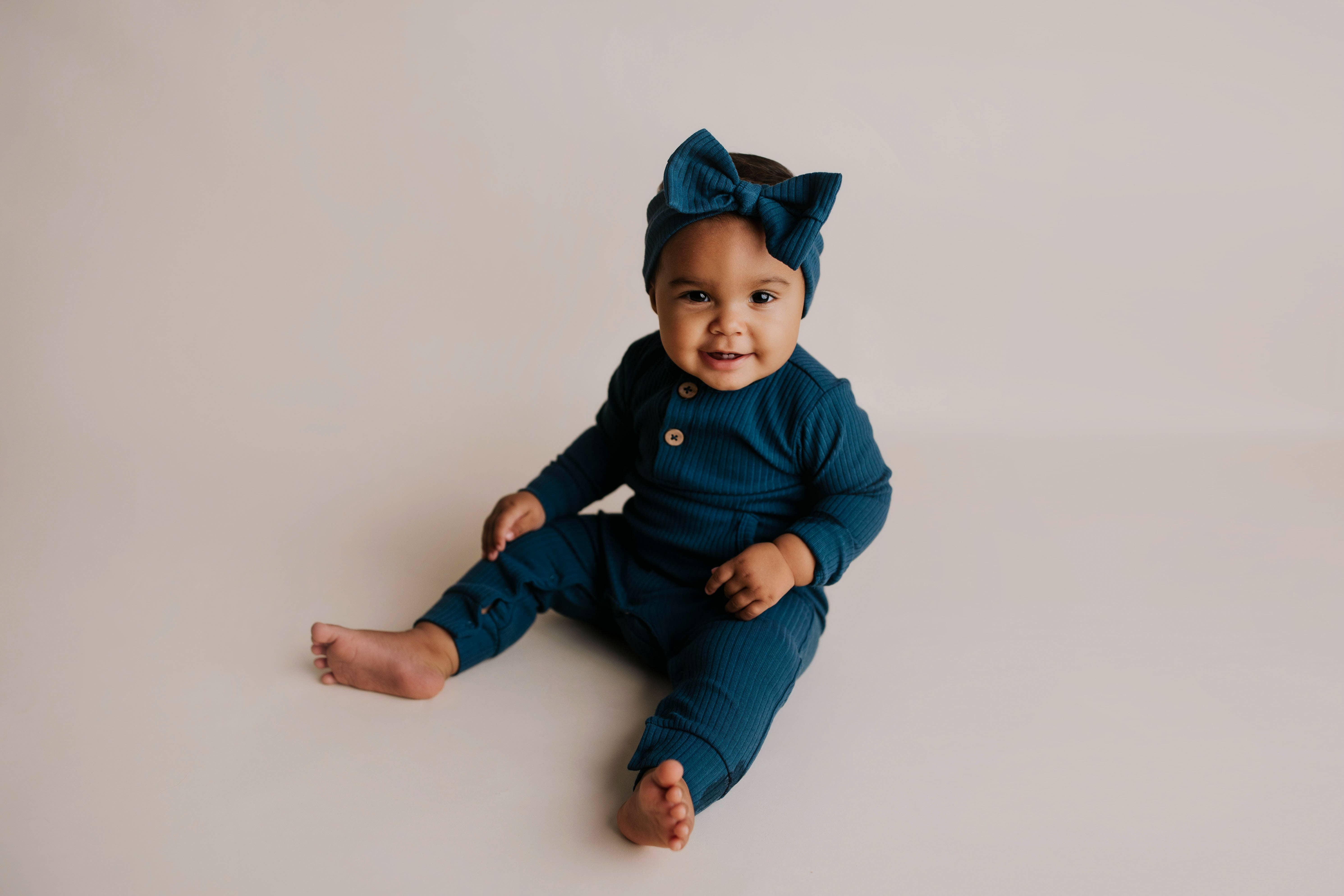 Three Little Tots - Wholesale Jumpsuit - Baby - Baby Ribbed Playsuit with Pockets and Bow10