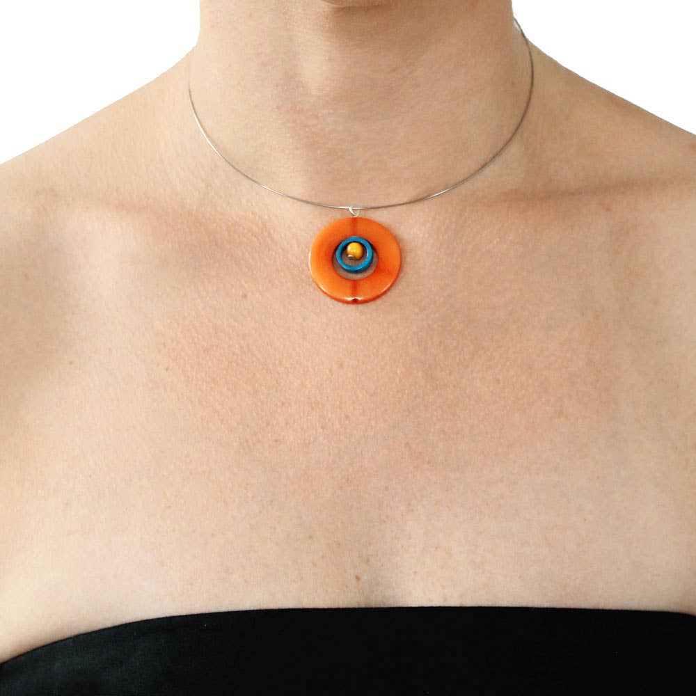 Muichic Natural Jewelry - Wholesale Choker/Collar - Circles Tagua Choker Handmade Fairtrade Lightweight1