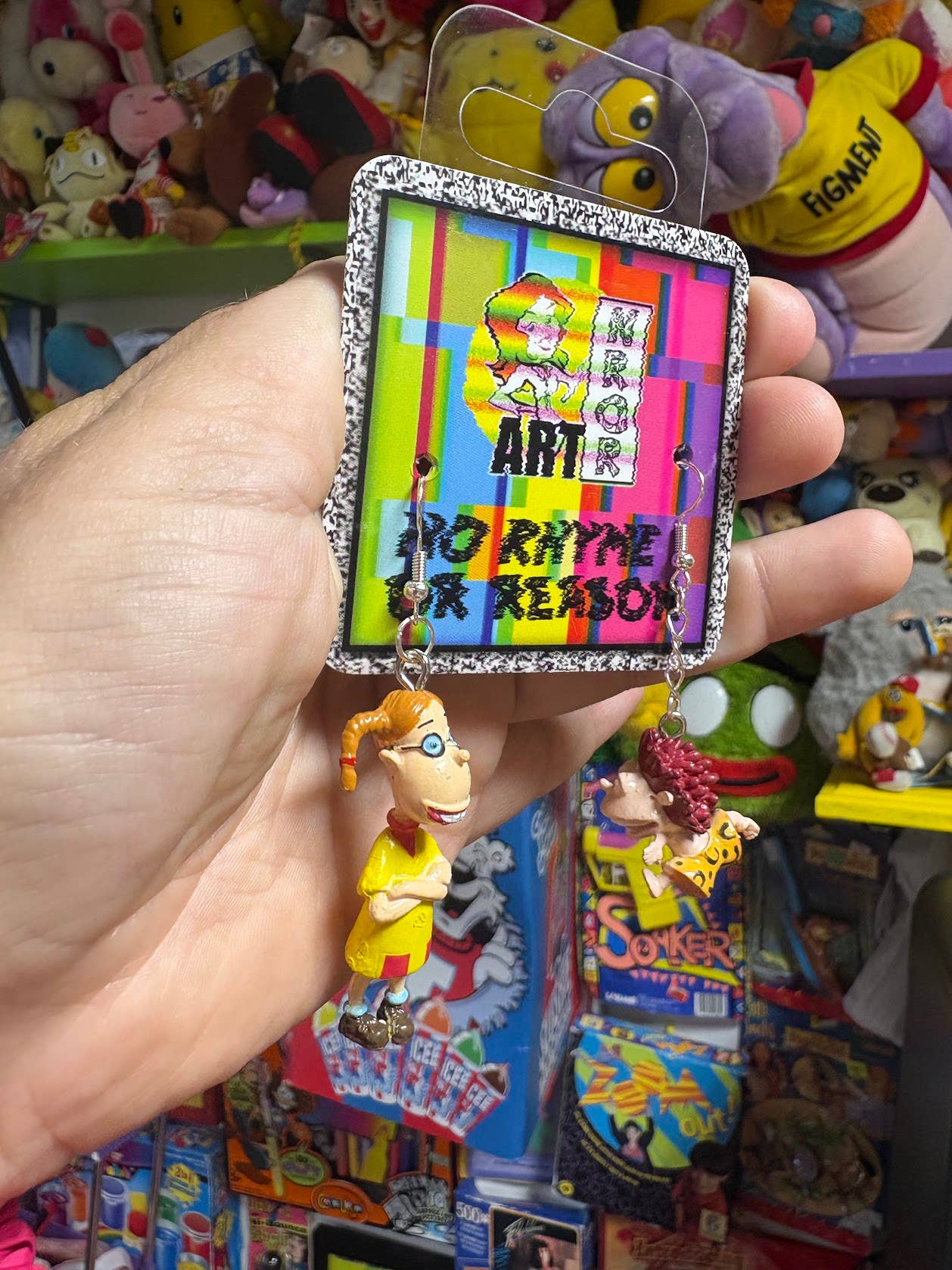 NO RHYME OR REASON ART - Wholesale Dangle Earrings - Nickelodeon  The Wild Thornberries Earrings Vintage Upcycled1