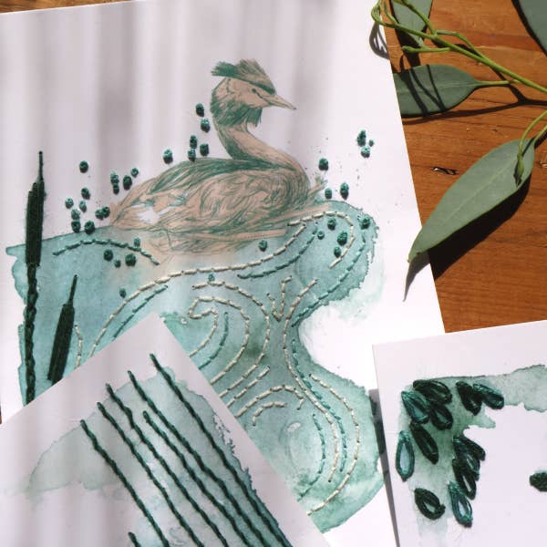 Rue de Pleine Lune - Wholesale Embroidery/Cross Stitch Supplies - Embroidery cards "Under the Willow" - paper embroidery kit4