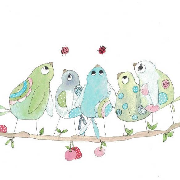 Grußkarte „Diese ablenkenden Marienkäfer!“ für den Großhandel von Elle Bee Art Studio