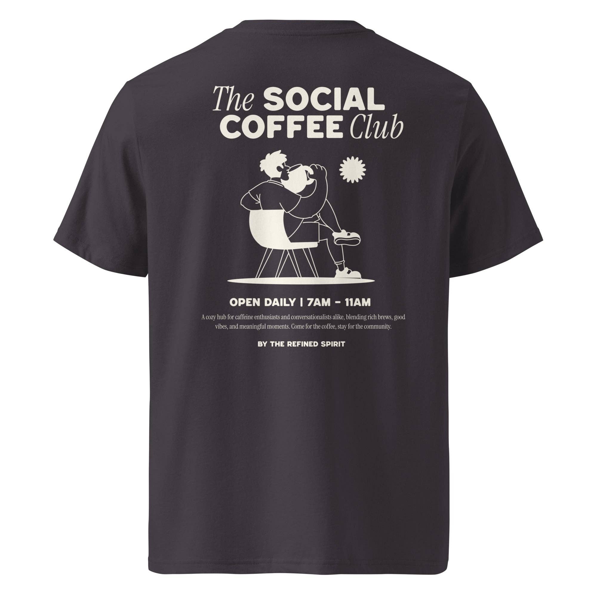 The Refined Spirit – Großhandel T-Shirt mit Siebdruck – Unisex – Der Social Coffee Club - Bio-T-Shirt11