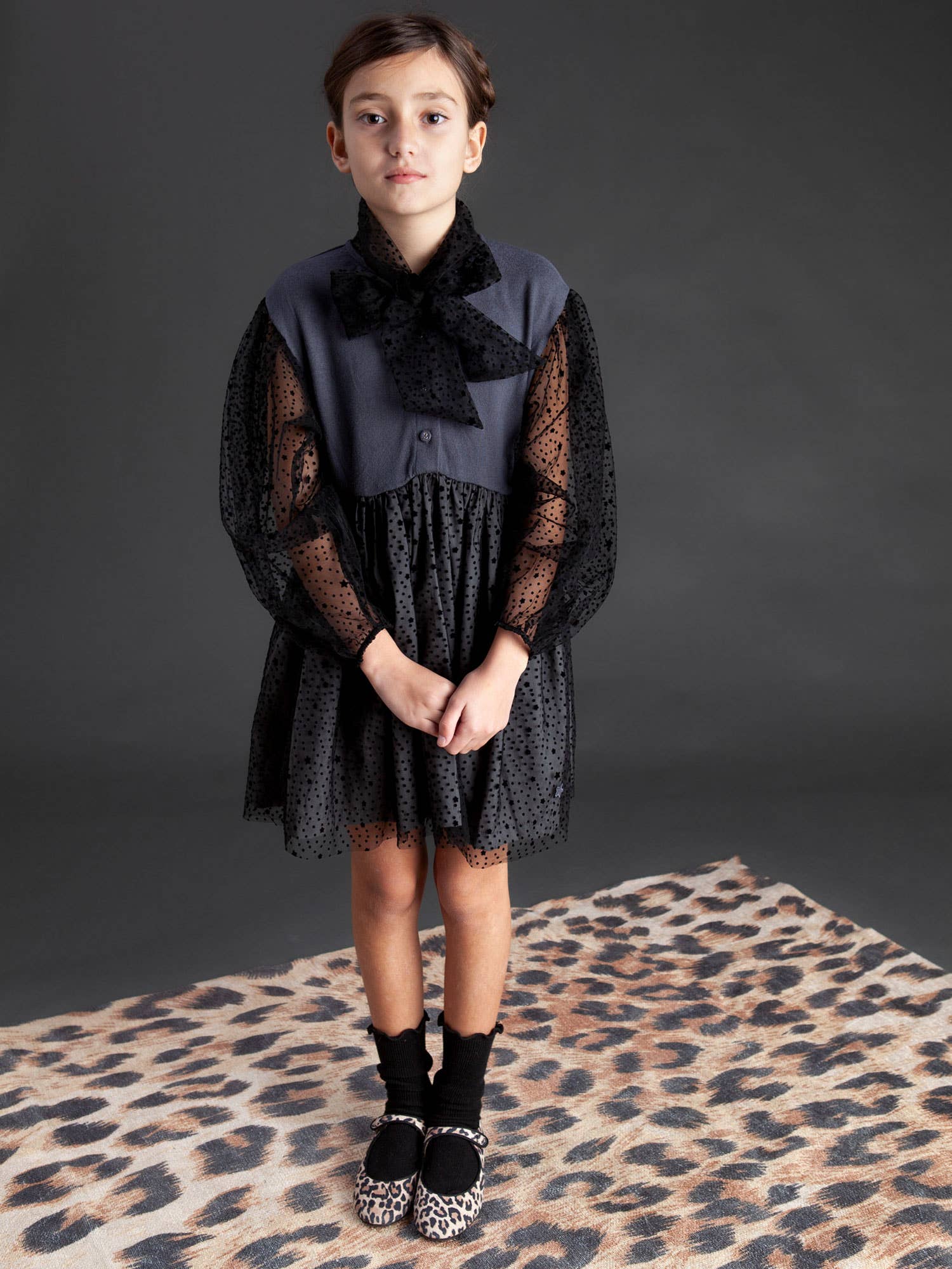 Dark Grey Stars Tulle Dress W33423 for wholesale on Faire0