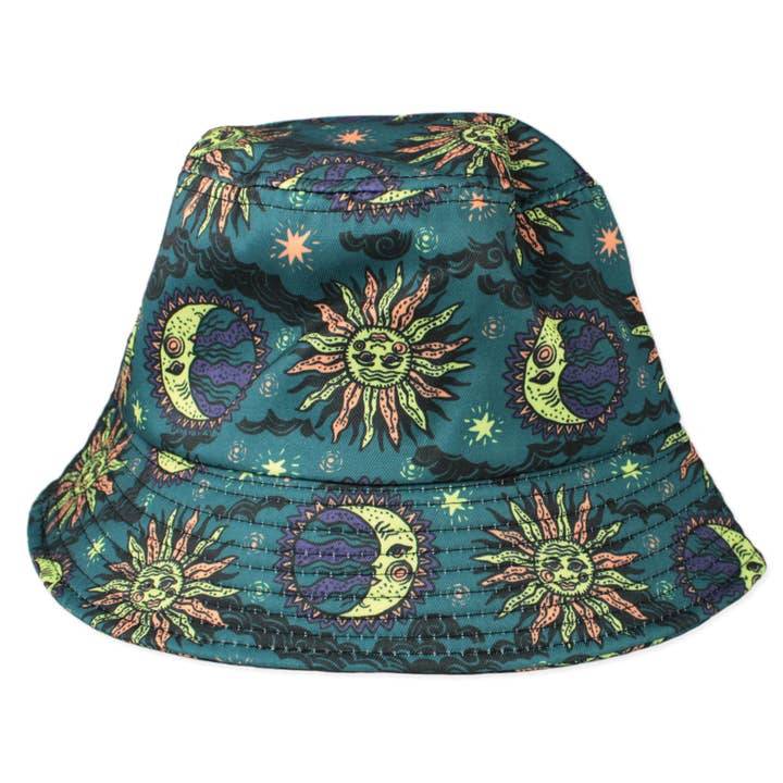 ZAD - Wholesale Bucket Hat - Women's - Teal Sun Moon Bucket Hat