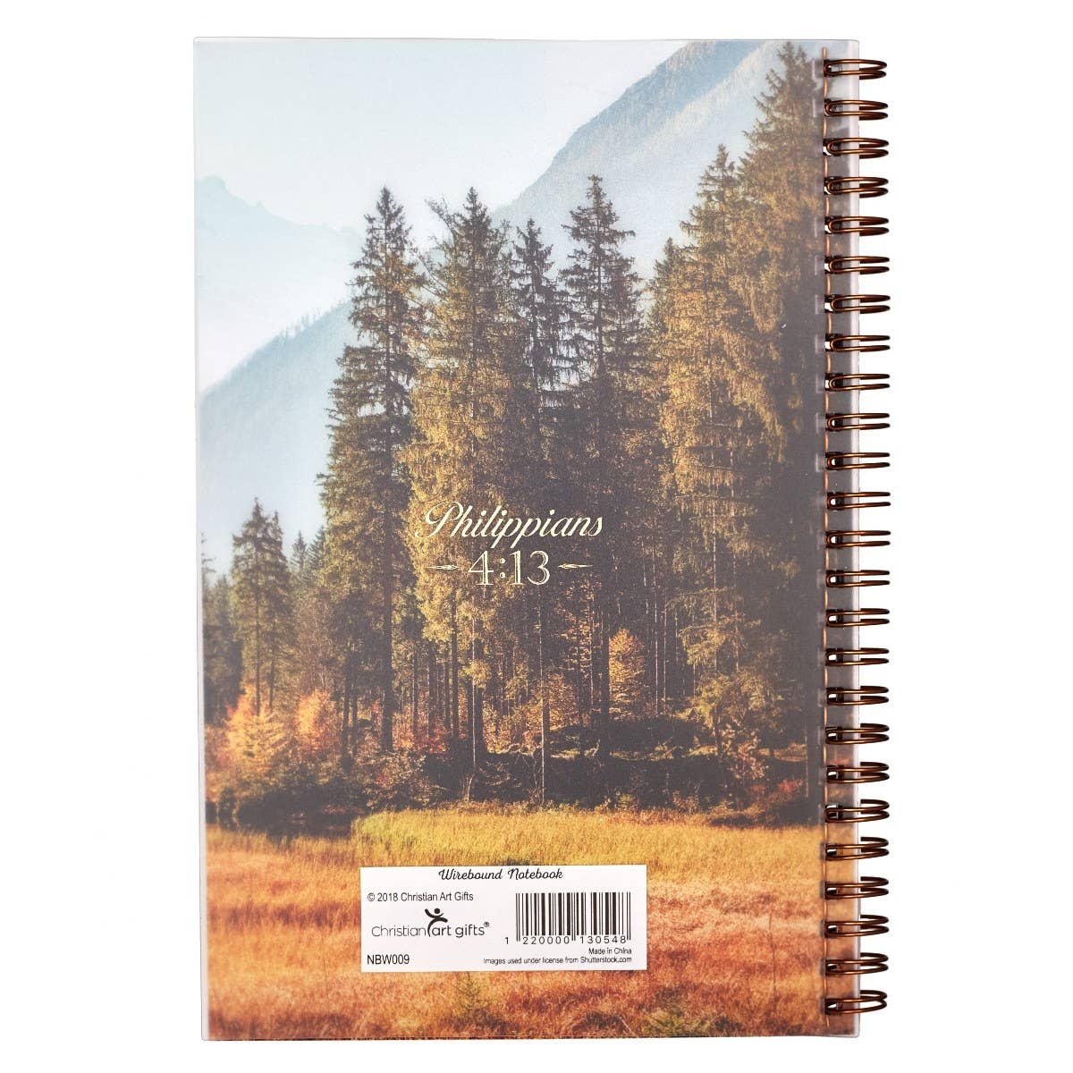 Christian Art Gifts - Wholesale Notebook - Notebook Wirebound All Things Through Christ Phil. 4:131